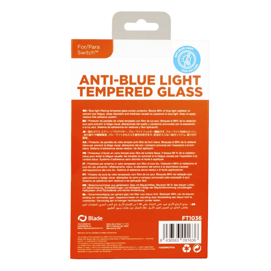 Blade Switch Anti Blue Light Tempered Glass