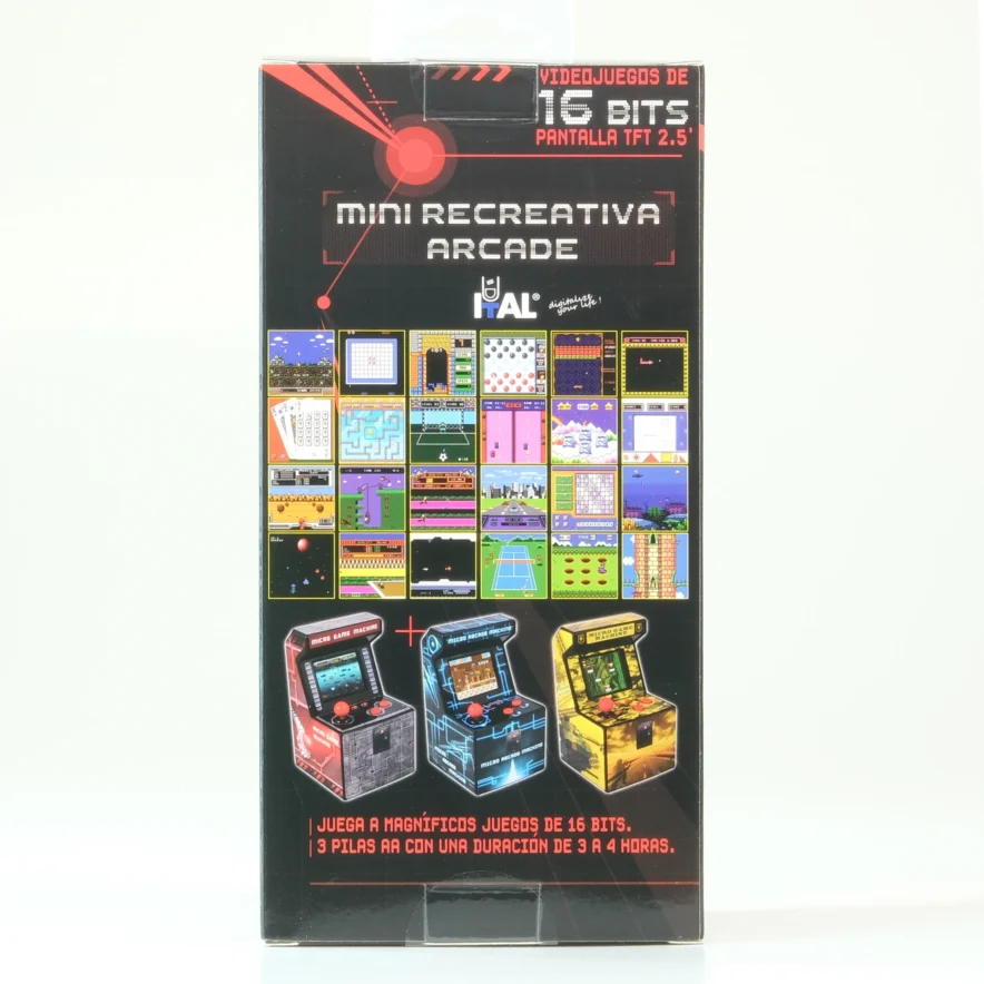 Mini Máquina Arcade Ital 250 Juegos Roja