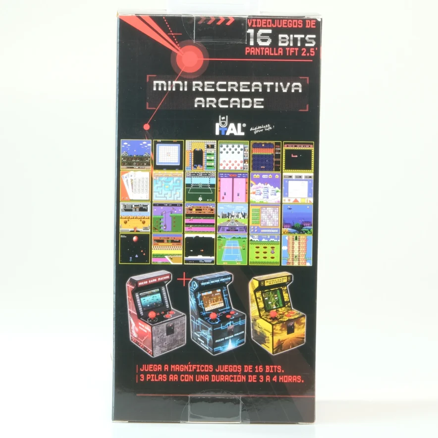 Mini Máquina Arcade Ital 250 Juegos Roja