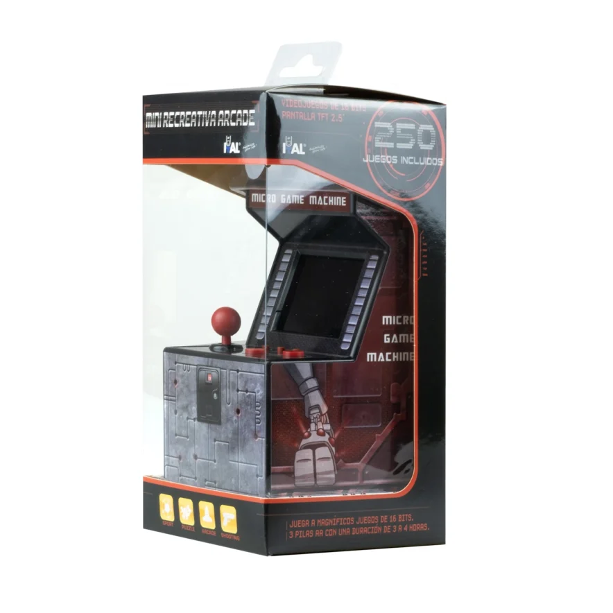Mini Máquina Arcade Ital 250 Juegos Roja